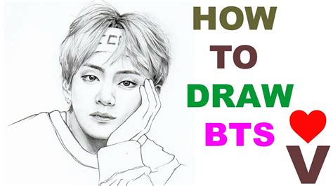 How To Draw Bts V How To Draw Kim Teahyung V Bts Easy Drawing Bts Sketch រៀនគូររូបវី