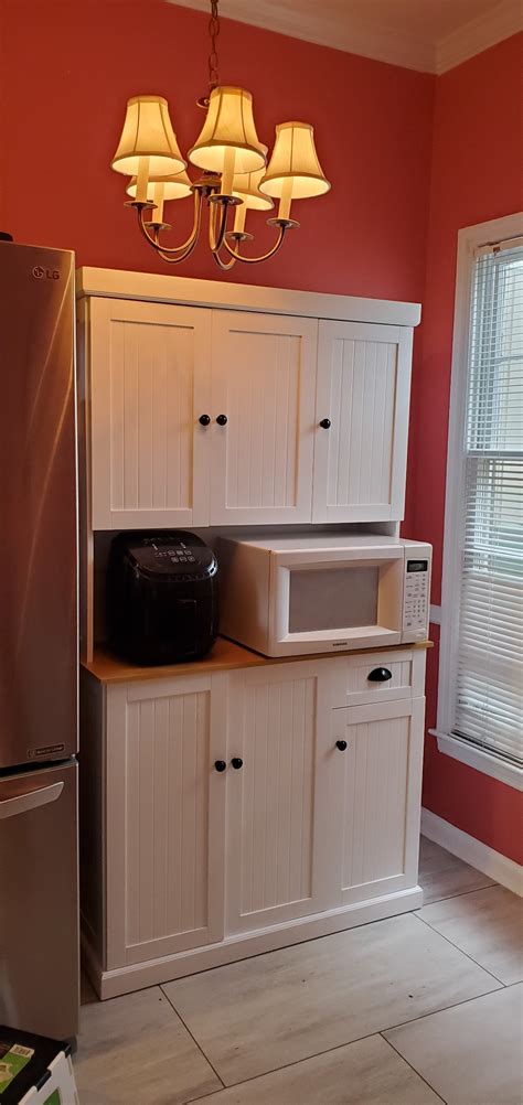 Homcom 71” Wood Kitchen Microwave China Cabinet With Storage White