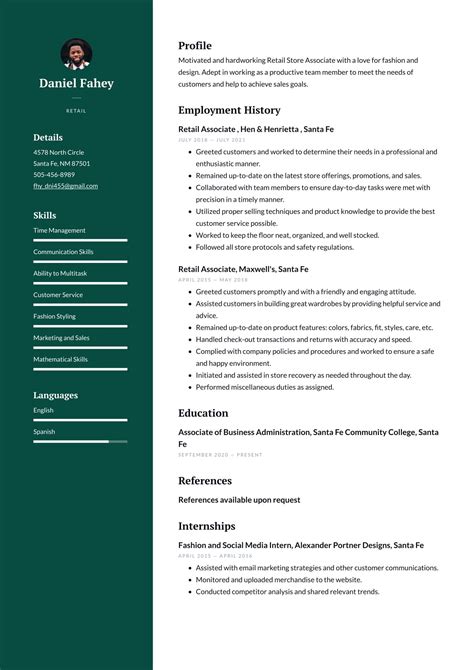 Basic Resume Examples For Retail Jobs