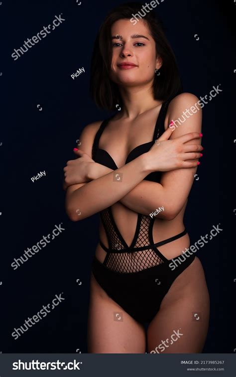 Woman Posing Seductive Black Lingerie Attractive Stock Photo Shutterstock