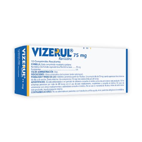 Ranitidina Vizerul 75 Mg X 10 Comprimidos Dollder 75 Mg X 10 Comprimidos