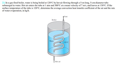 Solved In A Gas Fired Boiler Water Is Being Boiled At Chegg