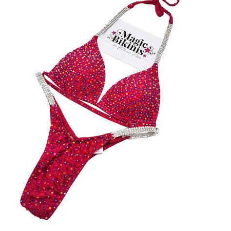 Competition Bikini No Red With Mixed Crystals Mm Spacing Magic Bikinis Custom