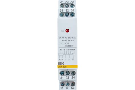 Промежуточное реле IEK OIR 3 контакта, 8А, 230В, AC OIR-308-AC230V ...