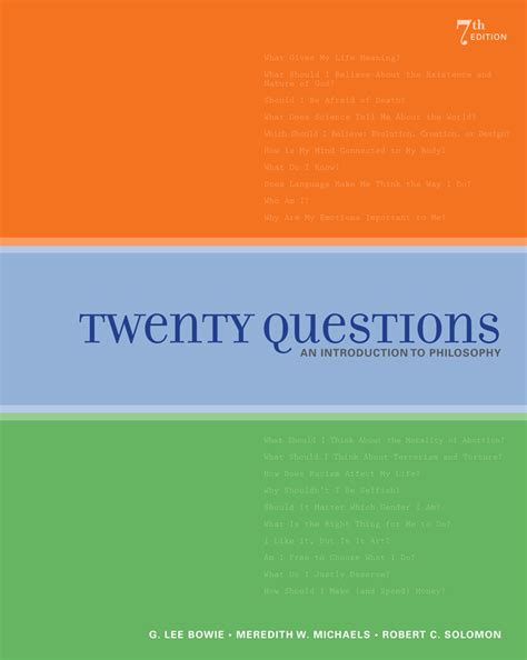 Twenty Questions: An Introduction to Philosophy, 7th Edition - Cengage