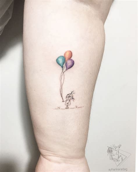 Child And Balloons 🎈 Dot Tattoos Circle Tattoos Color Tattoos Tatoos