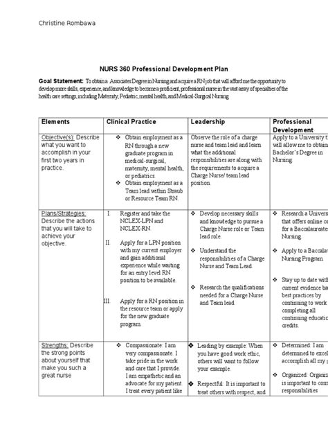 Nursing Development Plan Venngage