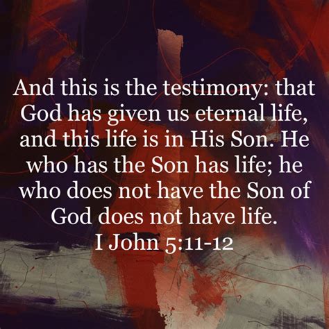 I John 5 11 12 And This Is The Testimony That God Has Given Us Eternal