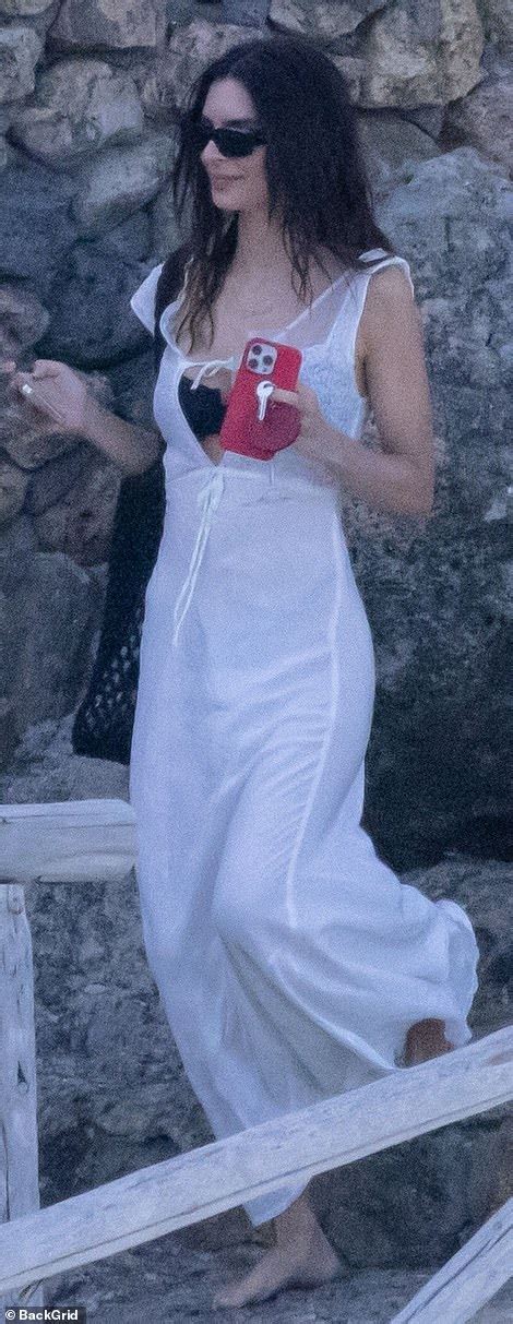 Emily Ratajkowski Puts On A Very Cheeky Display In Itty Bitty Black Bikini Daily Mail Online