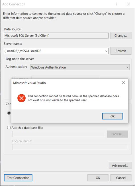 Sql Server Cannot Access Localdb In Visual Studio After Copied Db