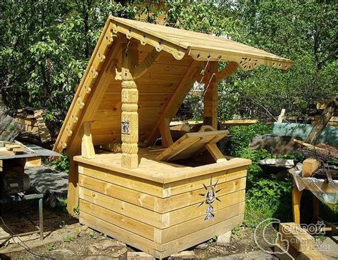 Колодец на даче | Деревенский дизайн кухни, Деревянный дом кухни ...