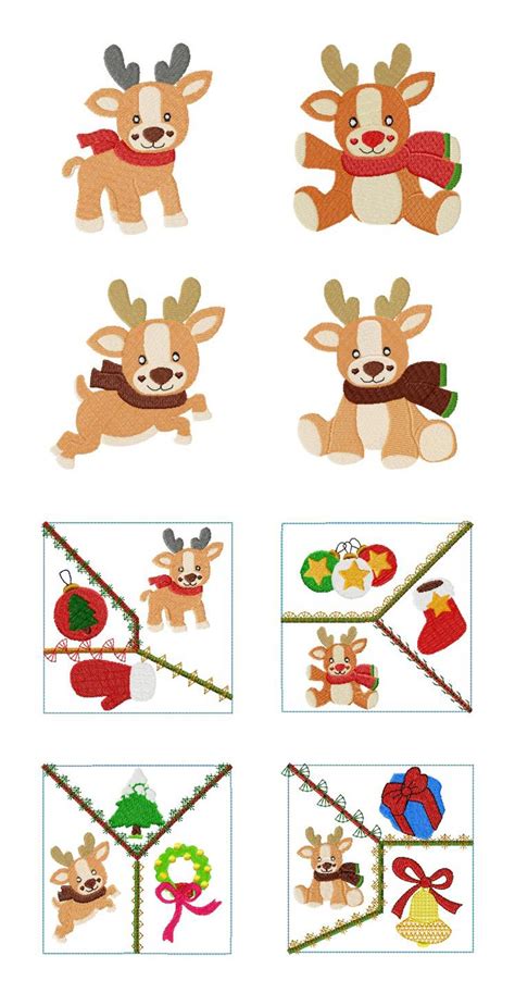 Machine Embroidery Designs Reindeer Set