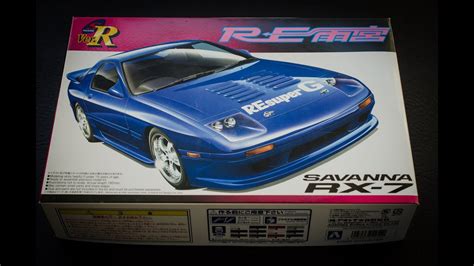 Aoshima 124 Mazda Rx7 Fc3s Savanna Re Amemiya Model Kit Unboxing And