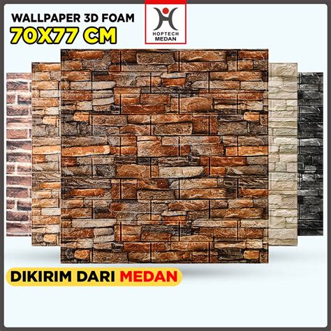 Jual Wallpaper Dinding 3D Bata Motif Batu Alam Wallpaper 3D Foam