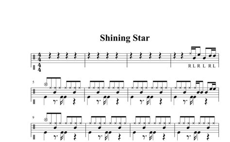 Shining Star鼓谱 五级考级曲目 架子鼓谱 琴谱网