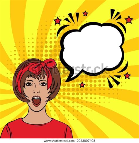 Surprised Blonde Pop Art Woman Open Stock Vector Royalty Free Shutterstock