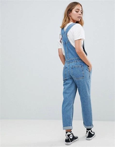 Asos Petite Asos Design Petite Salopette En Jean Bleu D Lav