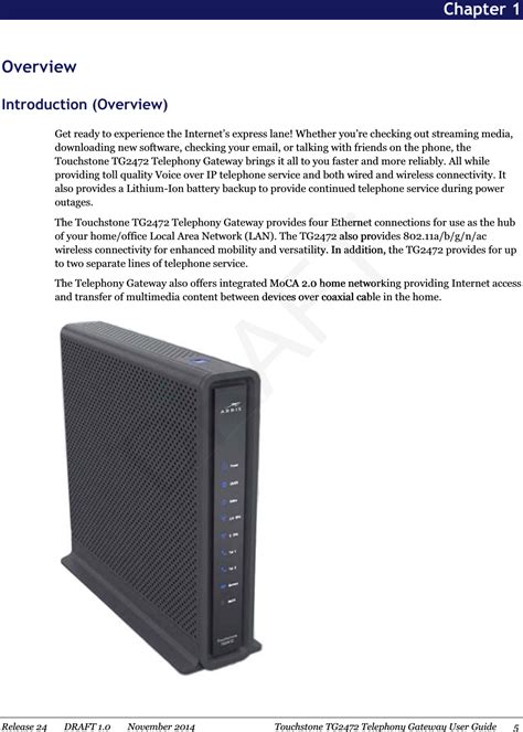 Arris Tg2472 Touchstone Wireless Telephony Gateway User Manual Tg2472g