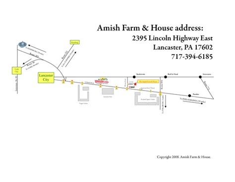 amish farm  house route map lancaster city pennsilvania usa mappery