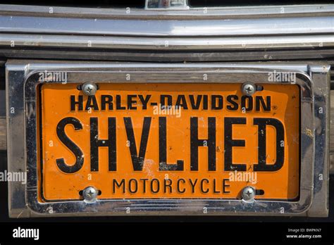 American Harley Davidson Motorcycle Registration Plate Stock Photo Alamy