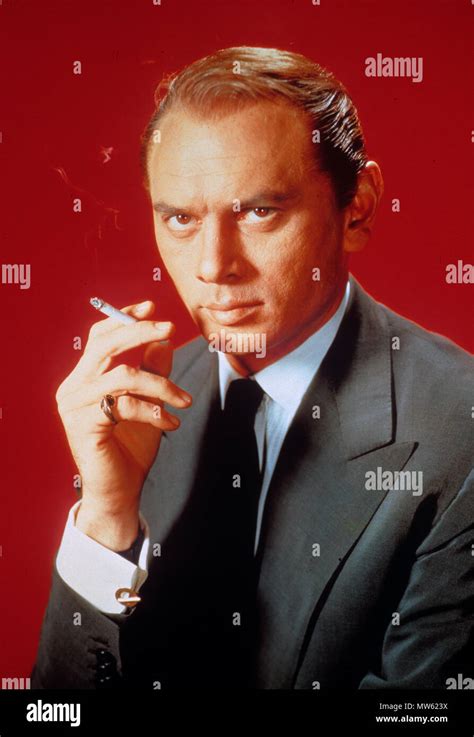 Yul Brynner 1920 1985 Russian American Film Actor About 1955 Stock
