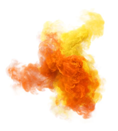 Yellow And Orange Puff Of Smoke 3d Render Fog Texture 13892378 Png
