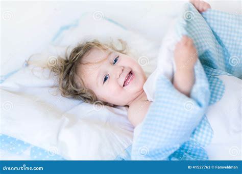 Portrait of a Happy Toddler Waking Up in the Morning Stock Image ...
