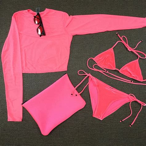 YASAKO 2017 Femmes Velours Maillot De Bain Trikini Velours Bikini Ensemble Maillots De Bain Sexy