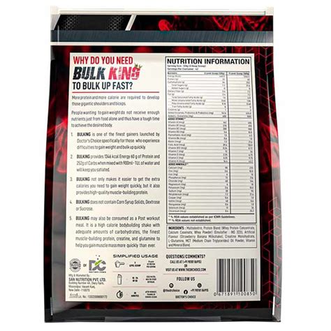 Doctor S Choice Bulk King Advanced Mass And Weight Gainer Lb Choco