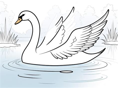 Premium Photo An Outline Image Of A Swan