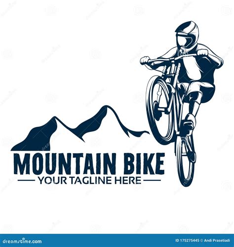 mountain bike logo design template illustration stock vector