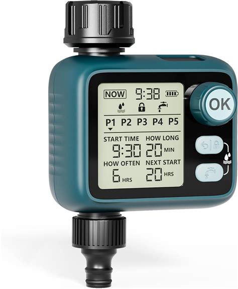 Water Timer With Rain Auto Sensor Diivoo 5 Separate Watering Programs