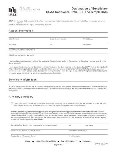 Usaa Beneficiary Form