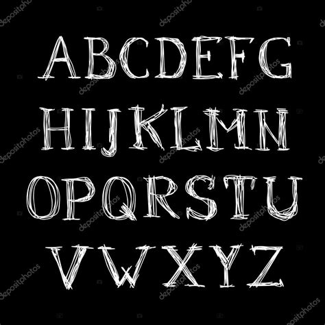 Vector Alphabet Hand Drawn Letters Letters Of The Alphabet Written