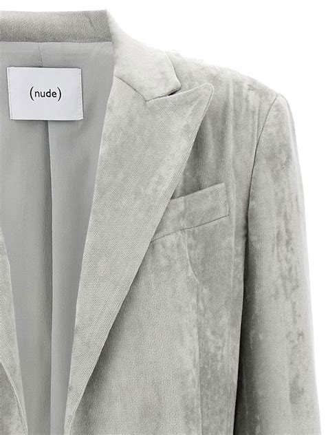 Nude Velvet Blazer Grey FARFETCH