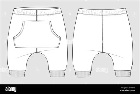 Pantalones de chándal Moda plano dibujo vectorial plantilla para niños