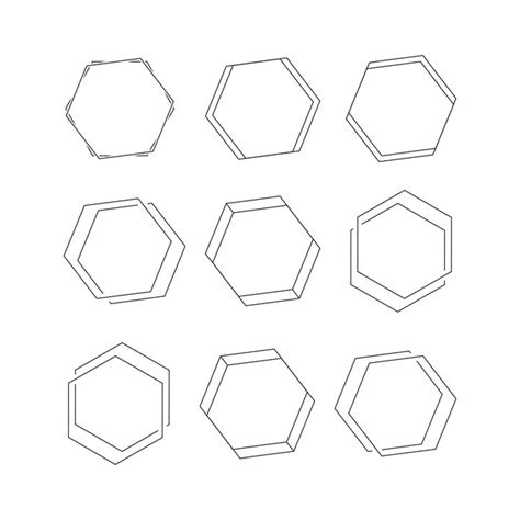 Quadro Hexagonal Preto Conjunto De Cones Formas Geom Tricas Esbo O