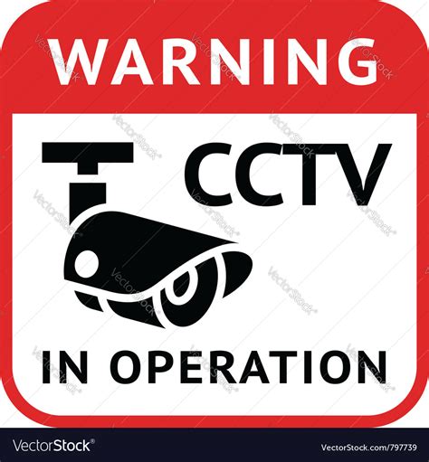 Cctv Warning Symbol Royalty Free Vector Image Vectorstock