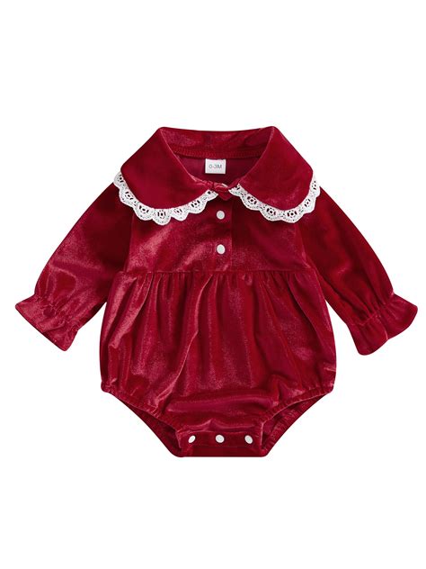 Binshrliy Baby Girls Outfit Newborn one-piece Bodysuits Long Sleeve