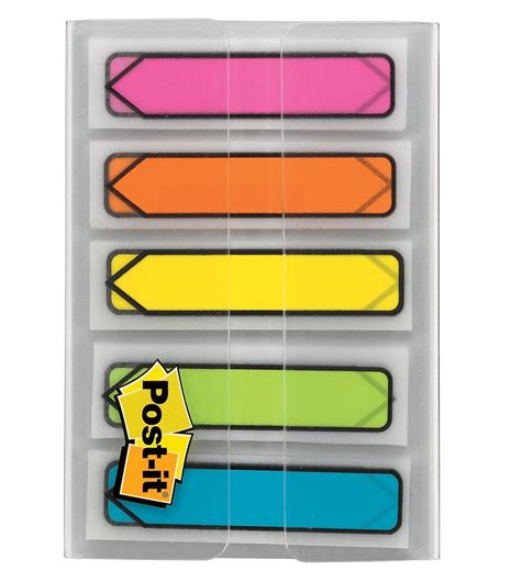 Post-it Arrow Flags, .47" Wide, Assorted Colors, 100 Flags/Pack