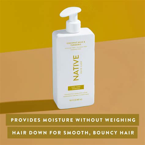 Native Curl Care Shampoo 165 Oz Coconut Milk And Turmeric Sulfate And Paraben Free Vegan