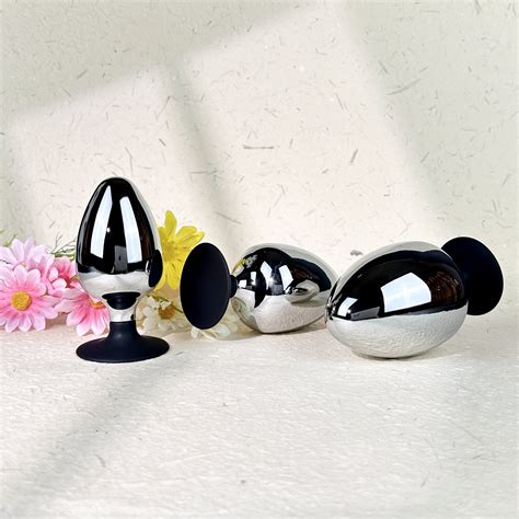 3 Sizes Huge Heavy Metal Butt Plug With Suction Cup Big Anal Butt Plug