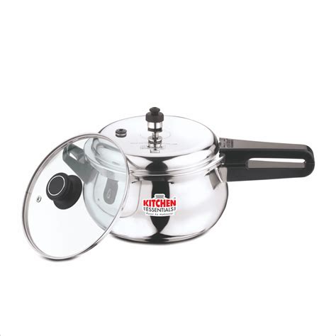 stainless steel kalash induction bottom outer lid pressure cooker
