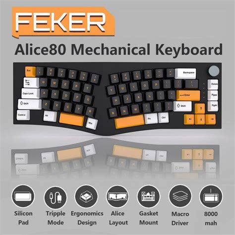 Alice Gaming Mechanical Keyboard Support Hot Swap For Laptop Gamer White Lower Light Alice
