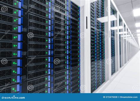 Server Racks in Data Center. 3d Render Stock Illustration - Illustration of database, data ...