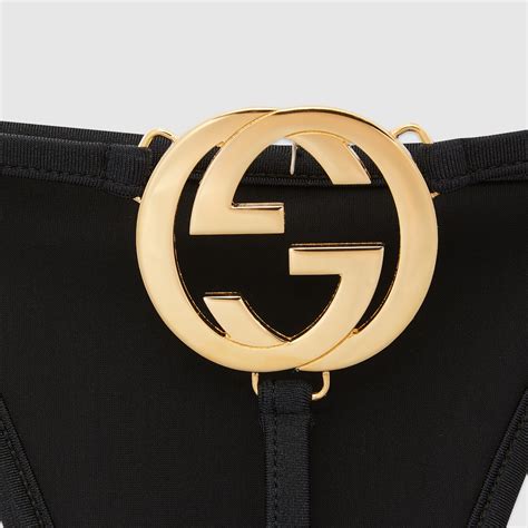 Interlocking G Jersey Bikini In Black GUCCI UK