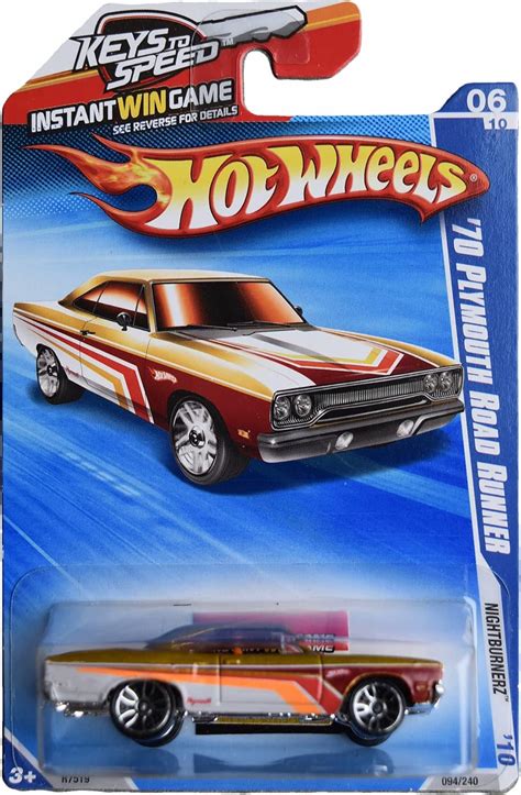 Amazon Hot Wheels Plymouth Road Runner Nightburnerz Keys To Speed Card Toys