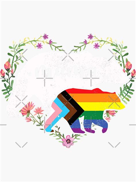 Lgbt Mama Bear Progress Pride Flag Gay Equal Rights Rainbow Sticker For Sale By Gardnewerd