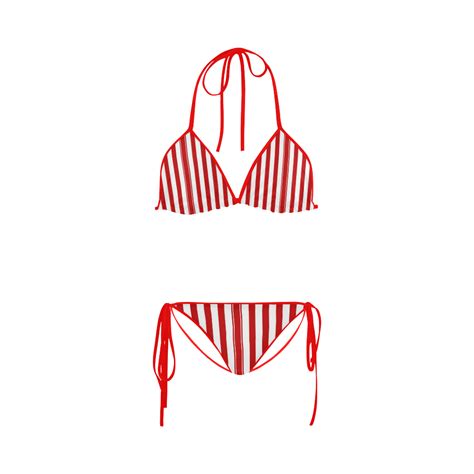 Red And White Stripes Custom Bikini Swimsuit Id D