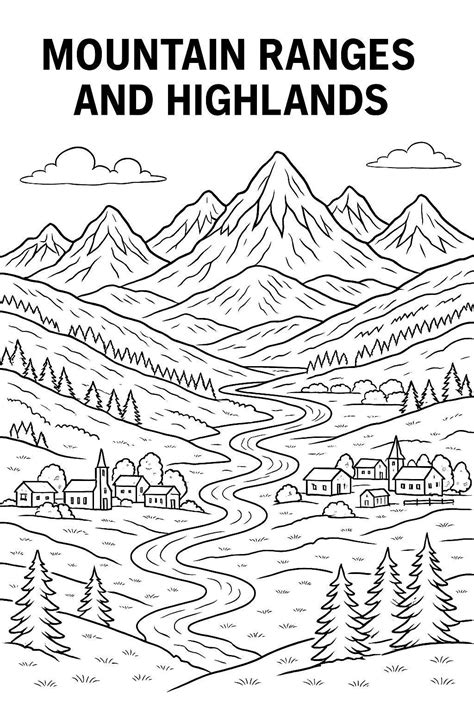 geographical features coloring book grades   mountains rivers